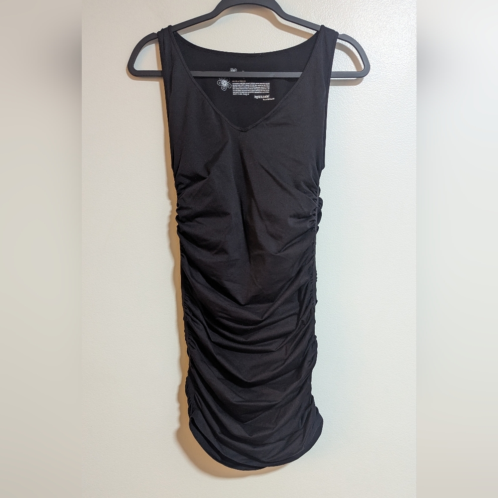 Ingrid & Isabel Black V Neck Spandex Stretchy Maternity Tank/Dress Size 3/4